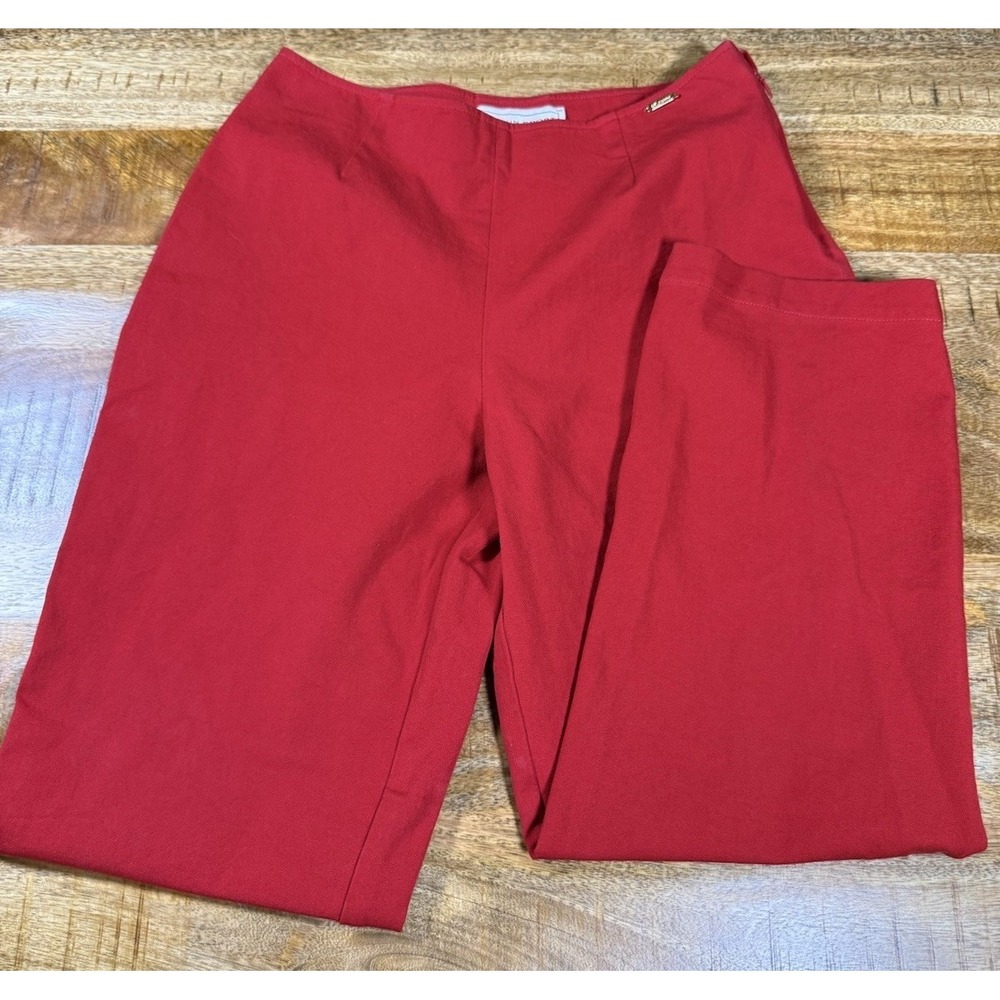St John Sport Red Pants Womens 6 Straight Leg Career USA Designer Classic